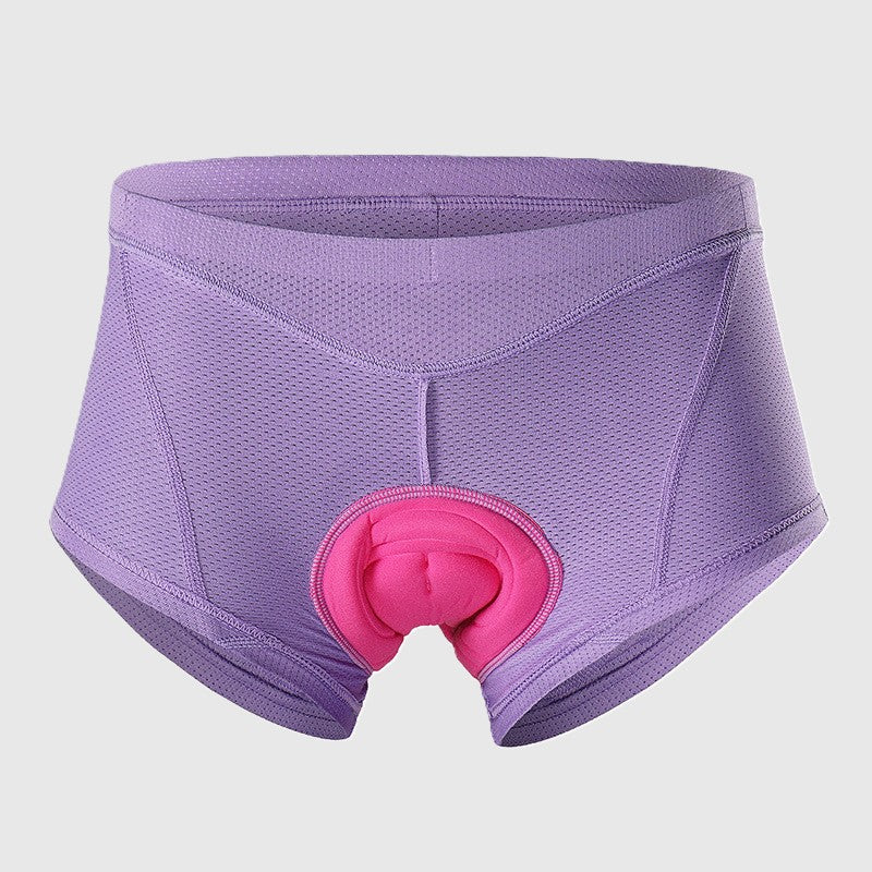 Athletic Solid Color Sponge Pad Quick Dry Cycling Underwear
