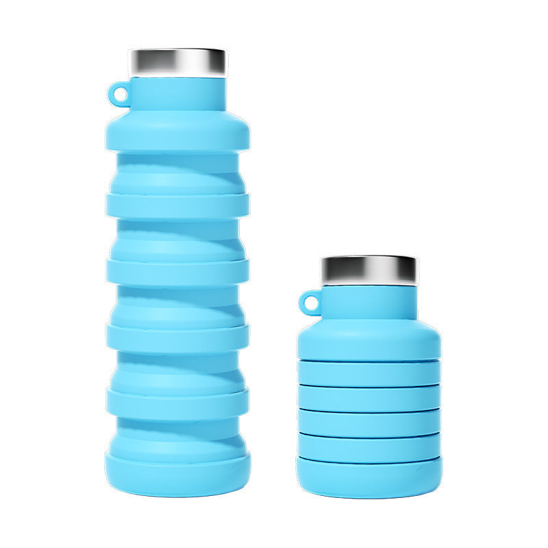 Silicone Sports Portable Collapsible Water Bottles with carabiner