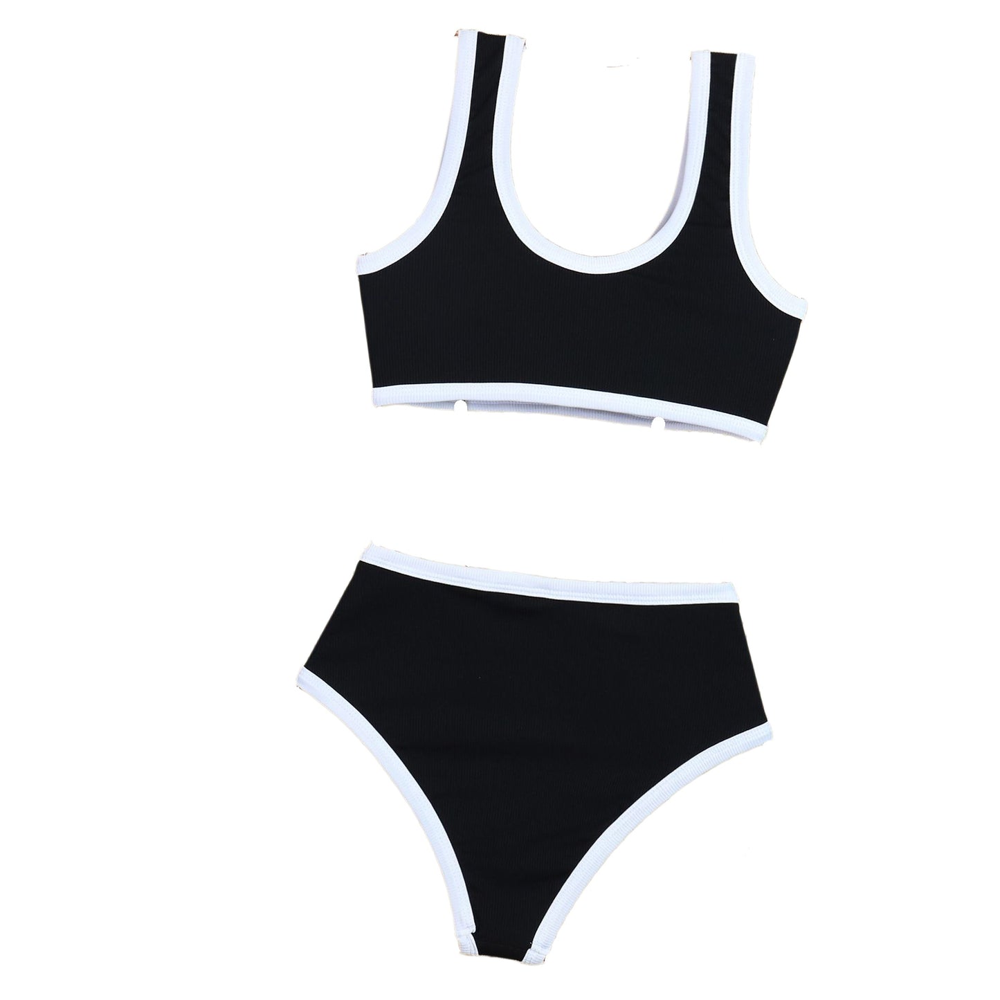 Classic black & white bathing suit surf top