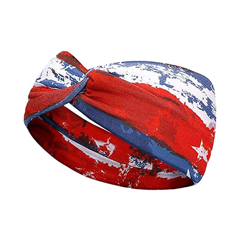 American Flag 4th of July Vintage Knotted Sports Headband