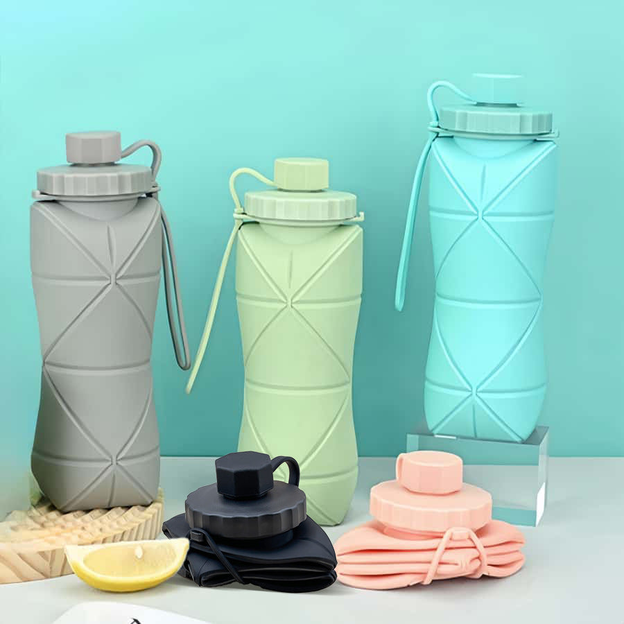 Silicone Foldable Expandable Outdoor Sports Water Bottle