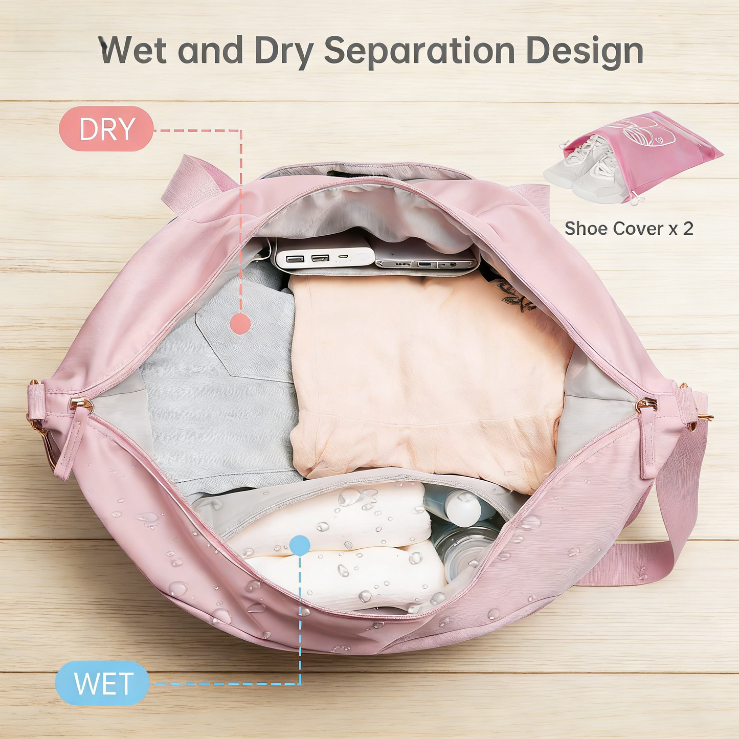 Large Capacity Gym Bag with Wet and Dry Separation