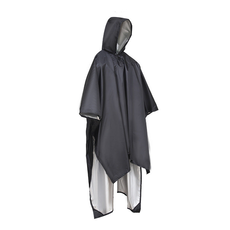 Outdoor Solid Color Hooded Hiking Rain Poncho