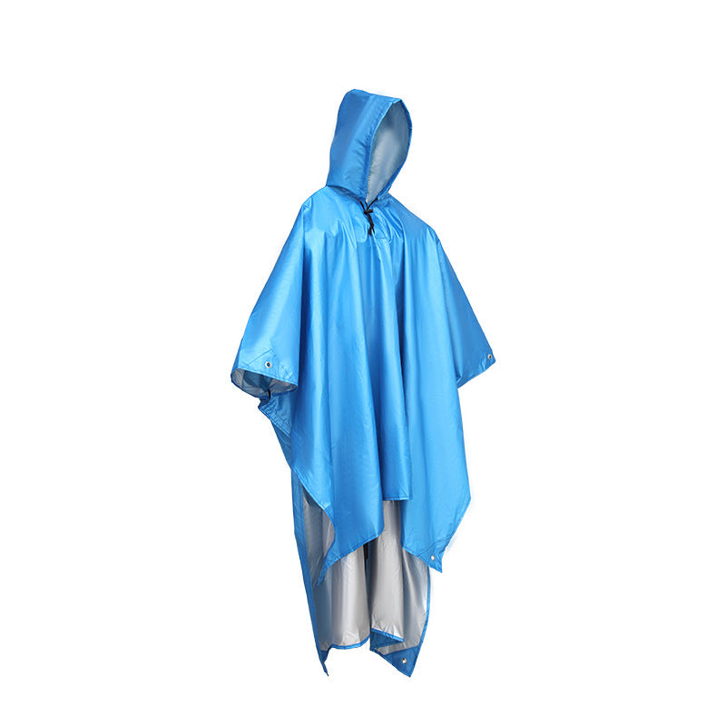 Outdoor Solid Color Hooded Hiking Rain Poncho