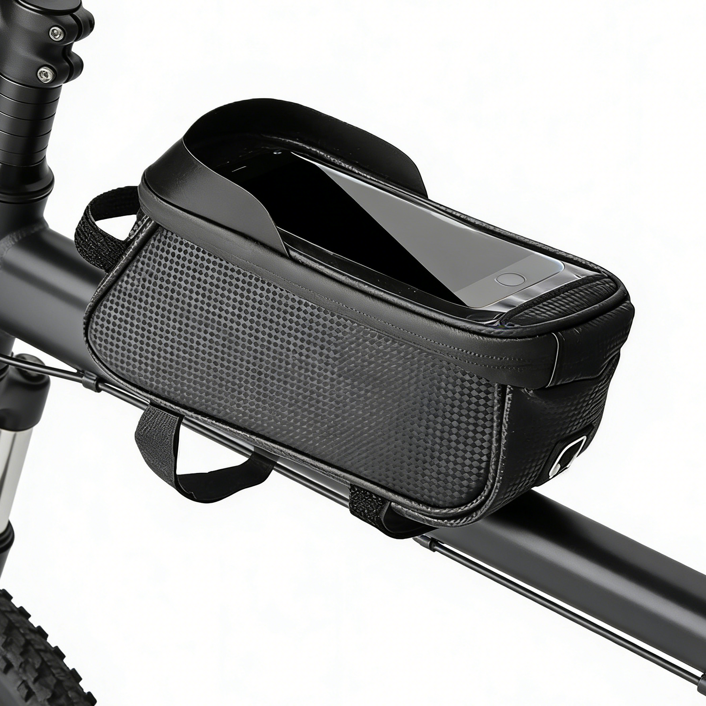 Black Bike Front Beam Phone Storage Bag