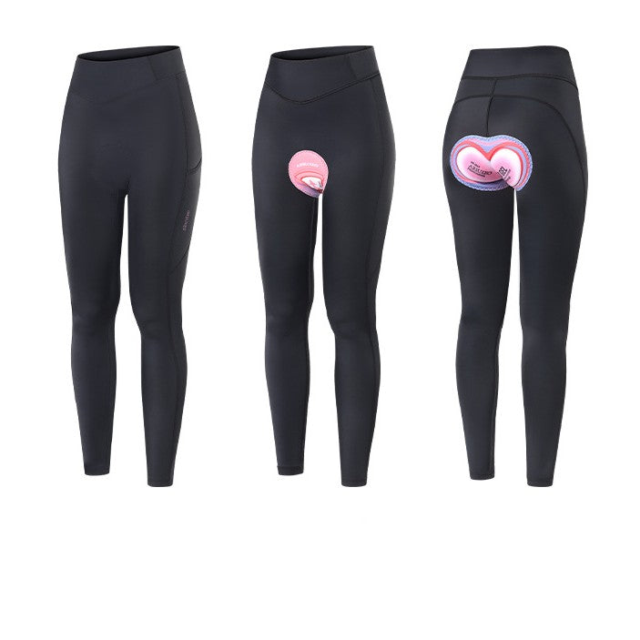 Solid Color Silicone Shockproof Cushion Cycling Tights