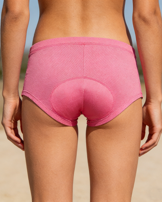 Athletic Solid Color Sponge Pad Quick Dry Cycling Underwear