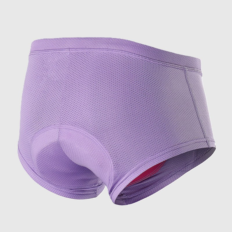 Athletic Solid Color Sponge Pad Quick Dry Cycling Underwear
