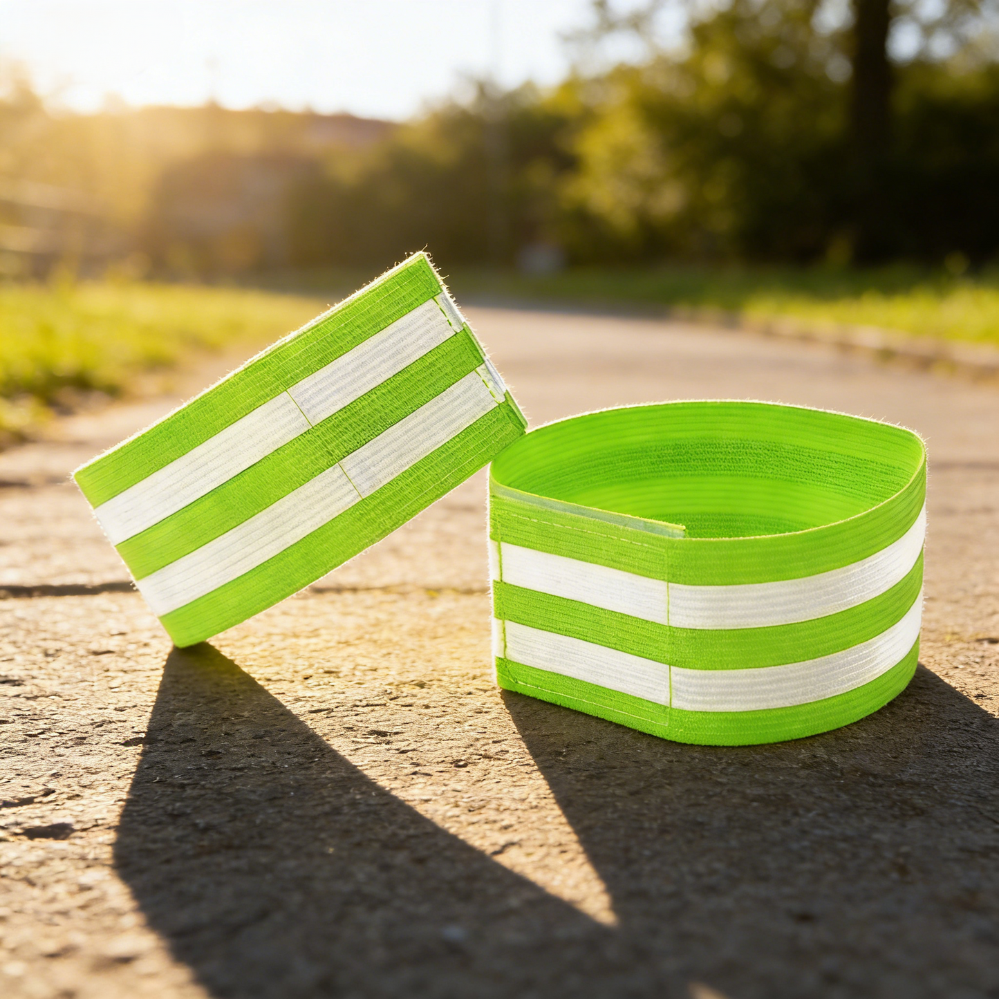 Sporty Color-Block Reflective Ankle Straps