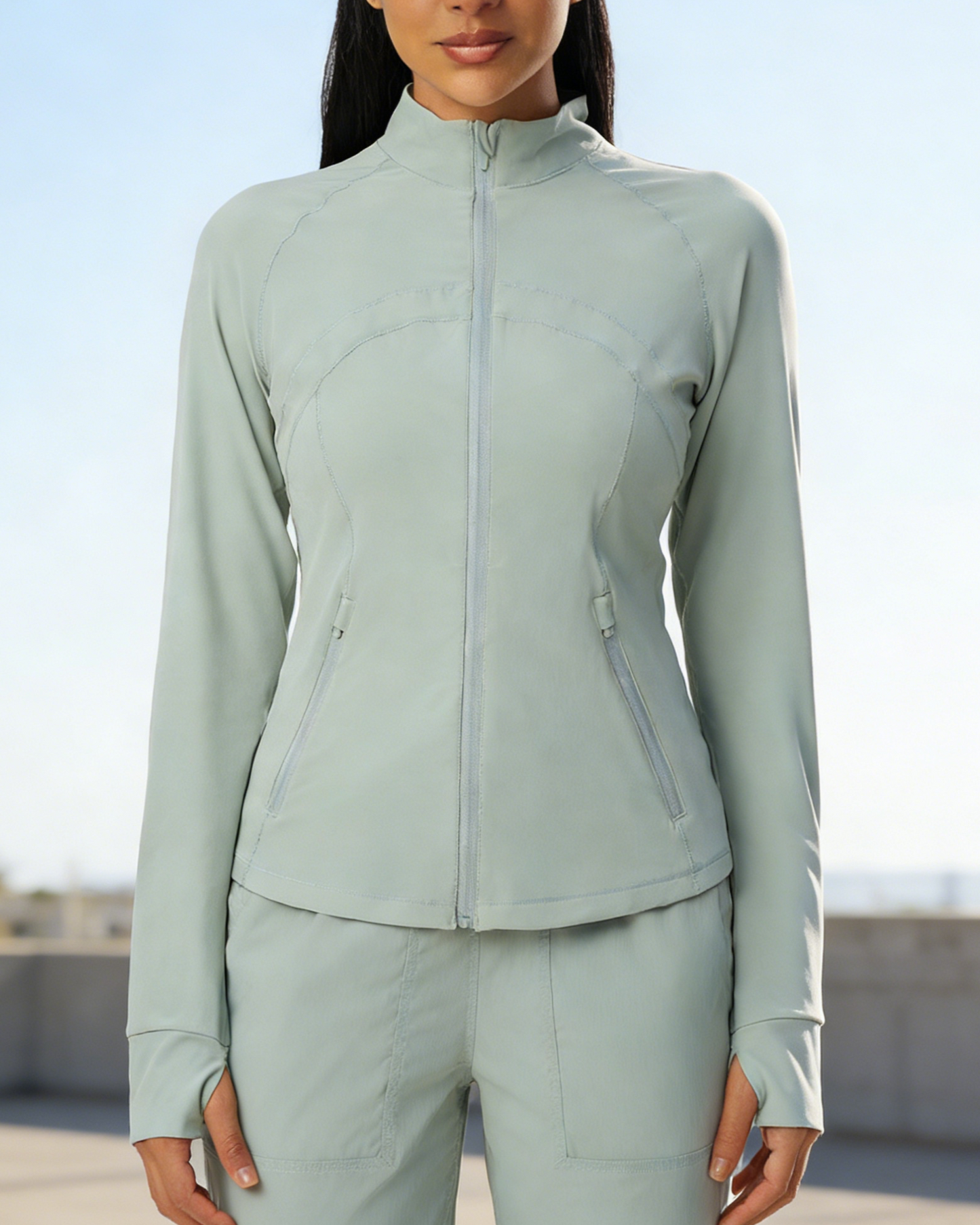 Outdoor Solid Color Slim Fit Zip-Up Sun Protection Jacket