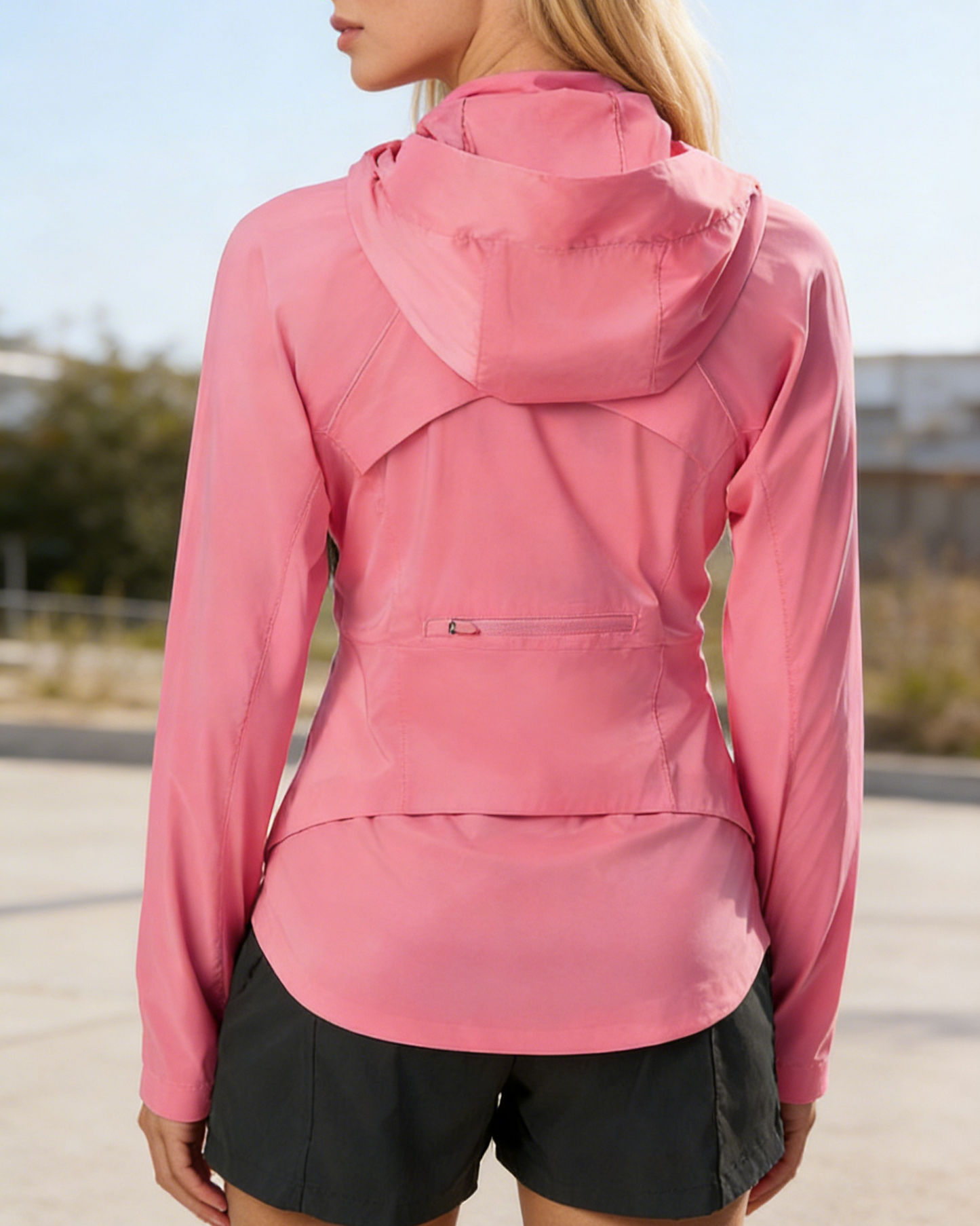 Casual Slim Fit Hidden Hood Zip-Up Sun Protection Jacket