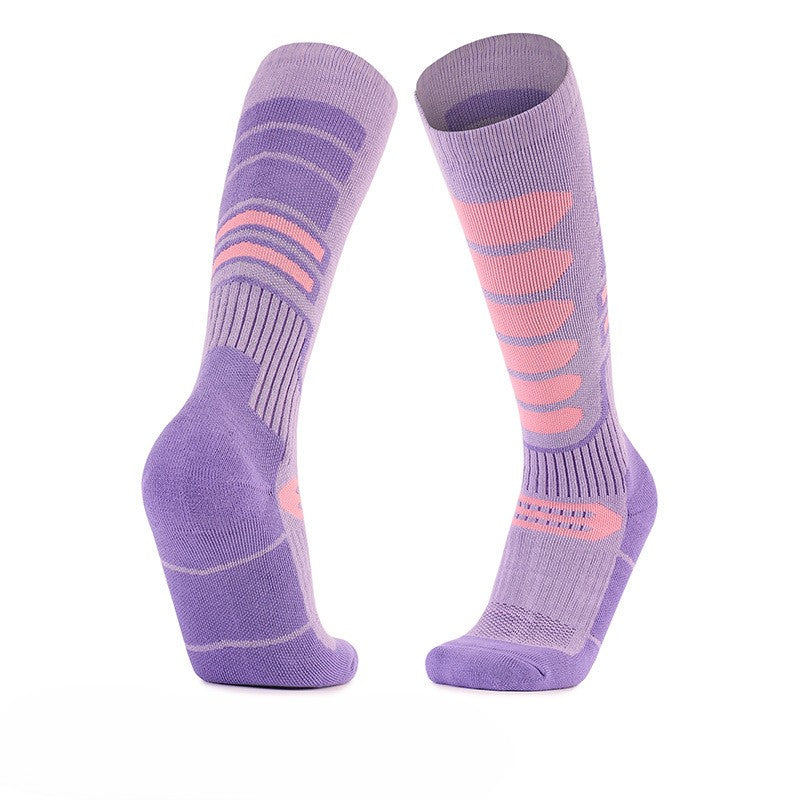 Sporty Color Block Warm Long Ski Socks