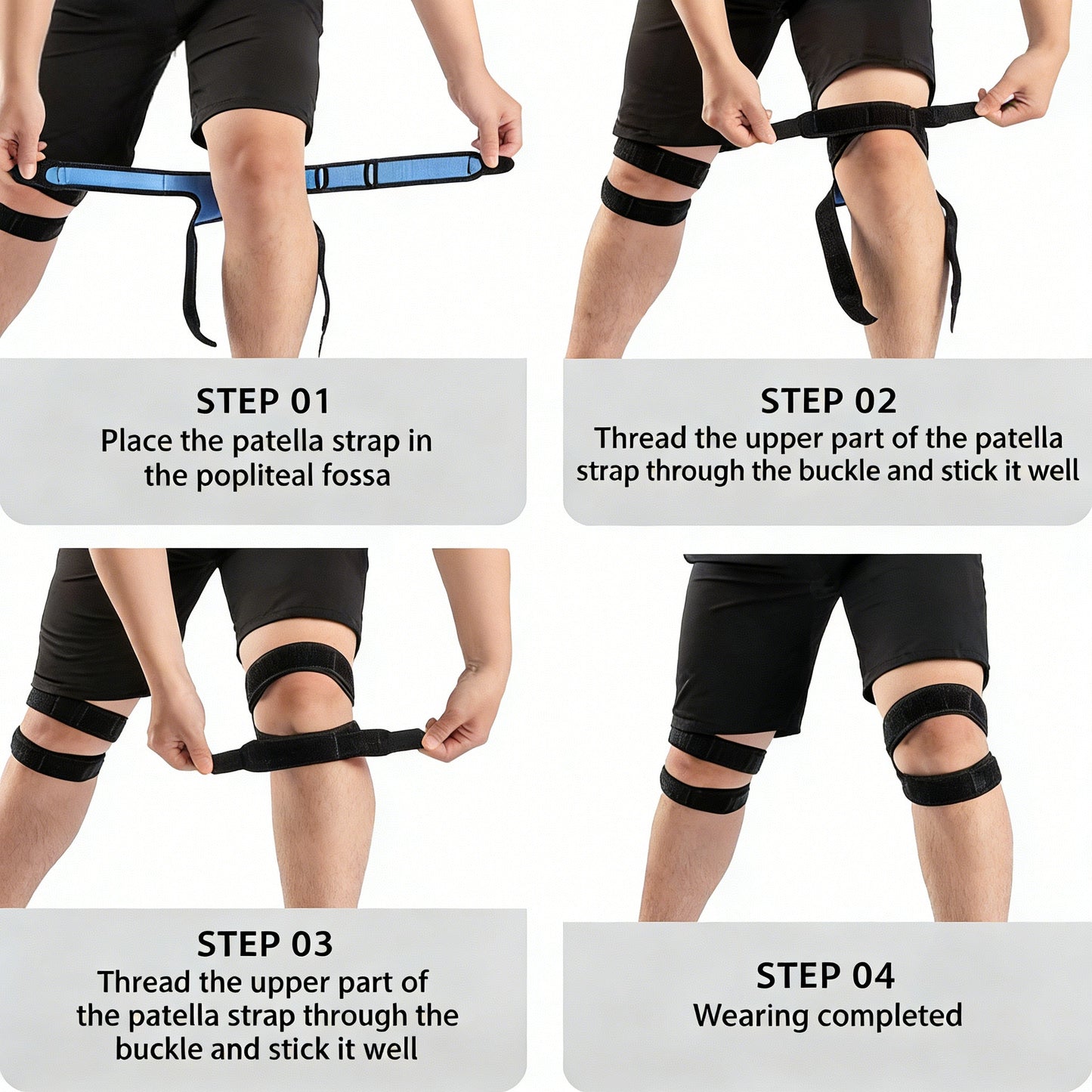 Silicone Compression Patellar Tendon Strap - Knee Support for Sports