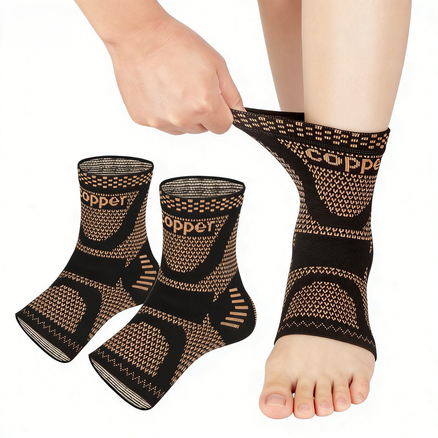 Compression Copper Infused Ankle Brace for Sports