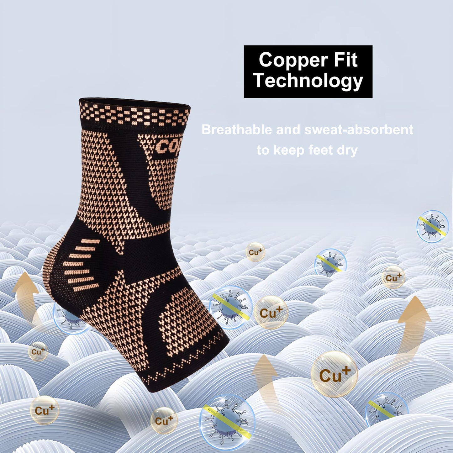Compression Copper Infused Ankle Brace for Sports
