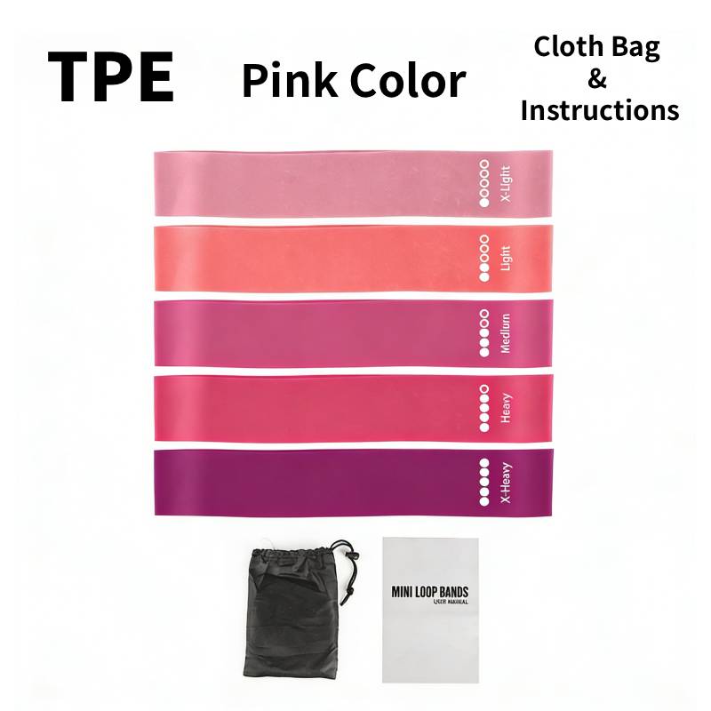 Resistance Loop Exercise Bands with Instruction & Bag, Set of 5