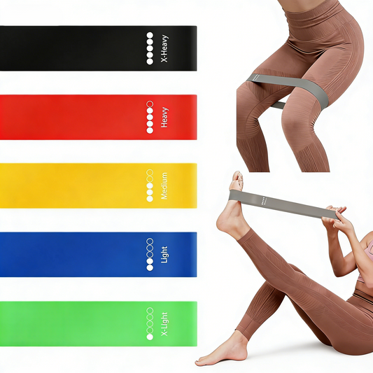 Resistance Loop Exercise Bands with Instruction & Bag, Set of 5