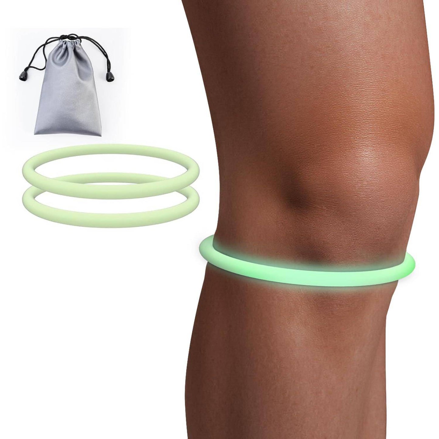2PCS Silicone Patellar Tendon Support Strap with portable bag