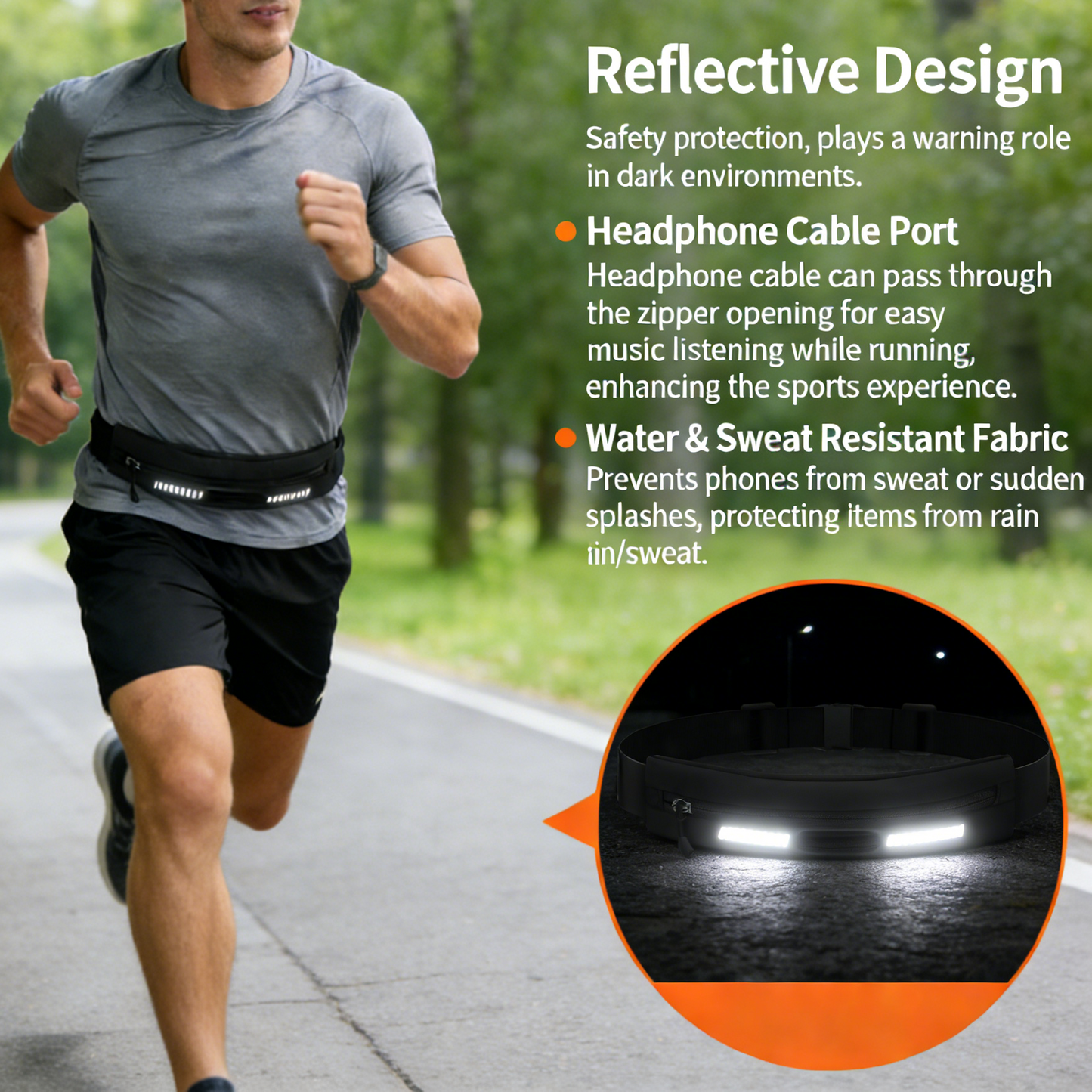Safety waterproof Sports Running Belt Fanny Pack