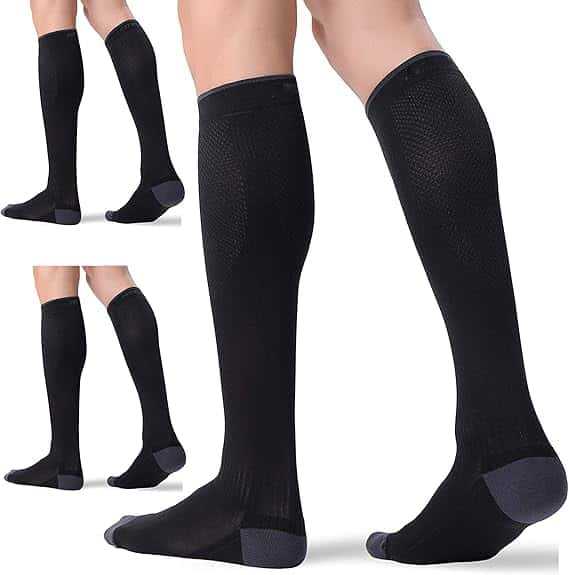 3 Pairs Breathable Compression Socks for Sports