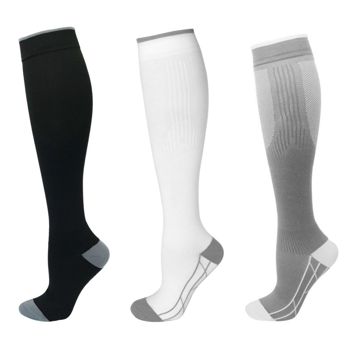 3 Pairs Breathable Compression Socks for Sports