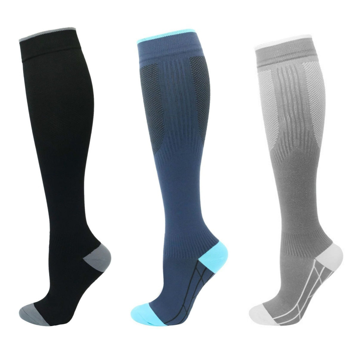 3 Pairs Breathable Compression Socks for Sports