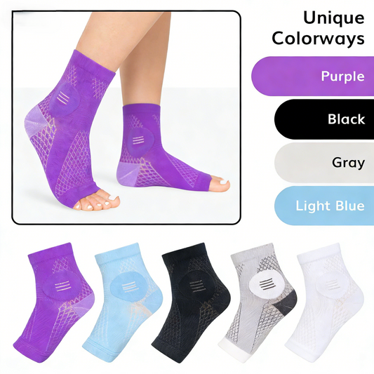 Breathable Compression Ankle Support Socks for Running & Sports