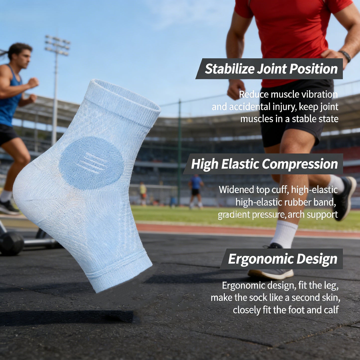 Breathable Compression Ankle Support Socks for Running & Sports