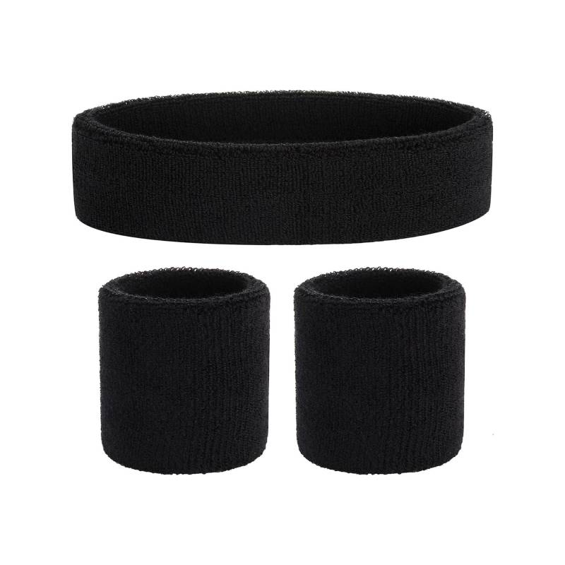 Stripe Breathable Sports Headband & Wristband Set for Workout