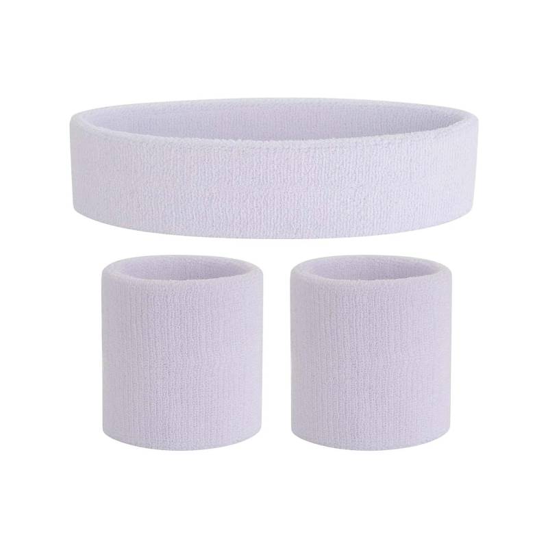Stripe Breathable Sports Headband & Wristband Set for Workout