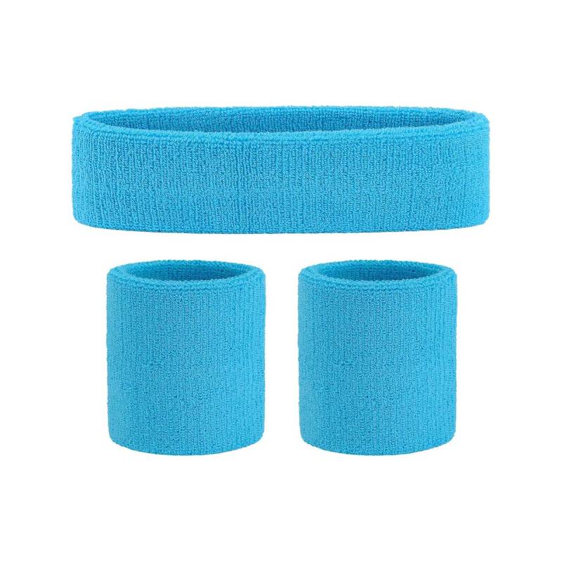 Stripe Breathable Sports Headband & Wristband Set for Workout