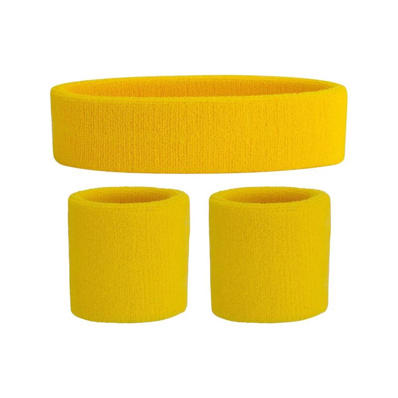 Stripe Breathable Sports Headband & Wristband Set for Workout