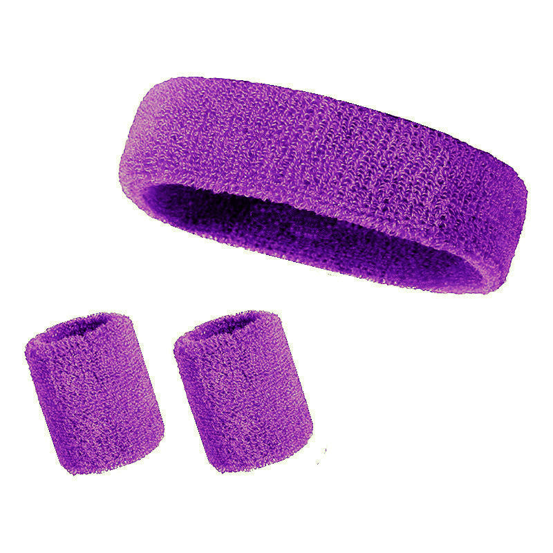 Stripe Breathable Sports Headband & Wristband Set for Workout