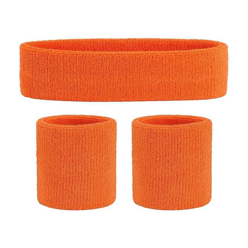 Stripe Breathable Sports Headband & Wristband Set for Workout