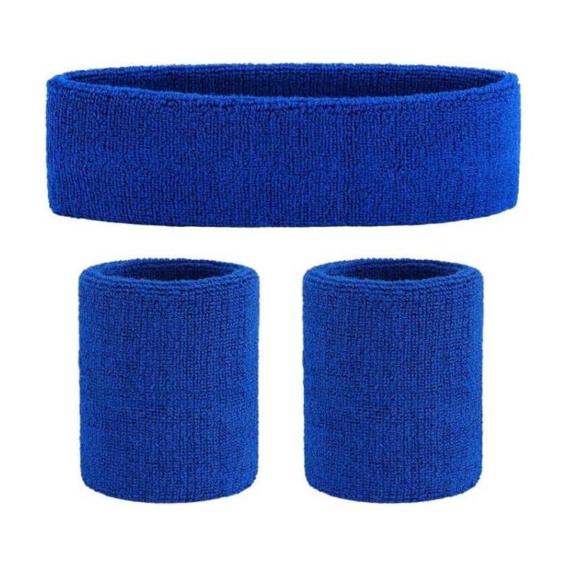 Stripe Breathable Sports Headband & Wristband Set for Workout