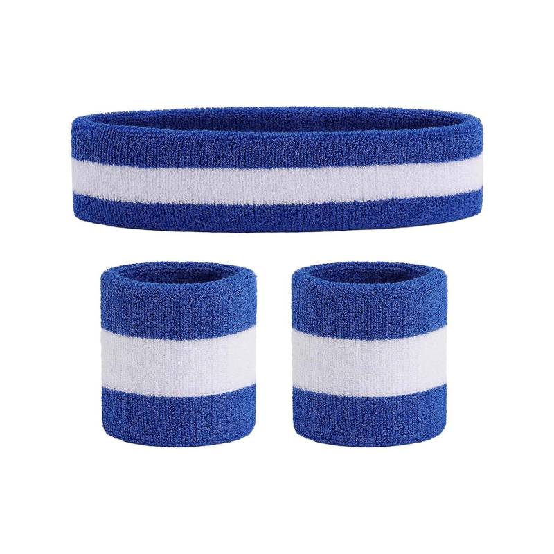 Stripe Breathable Sports Headband & Wristband Set for Workout