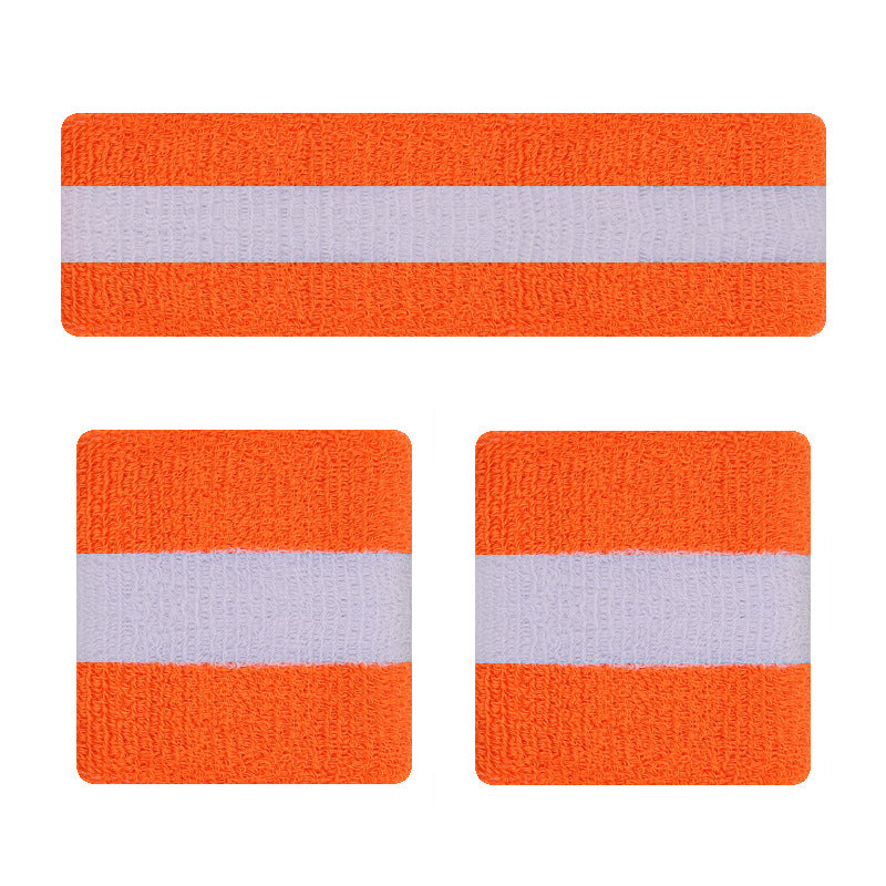 Rainbow Stripe Sports Headband Wristband Set for Workout