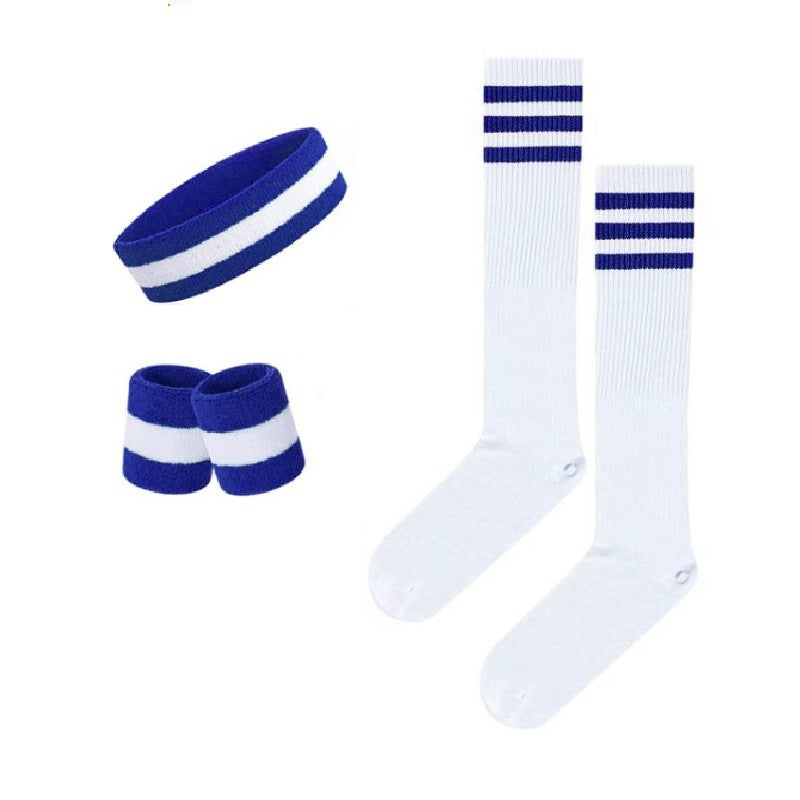 Colorful Rainbow Sports Striped Headband, Wristbands socks Set