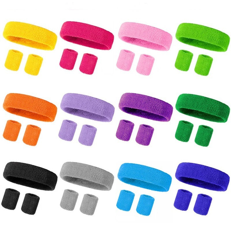 Sports 3-in-1 Sweat Set – Head Wrist Bands for Workout