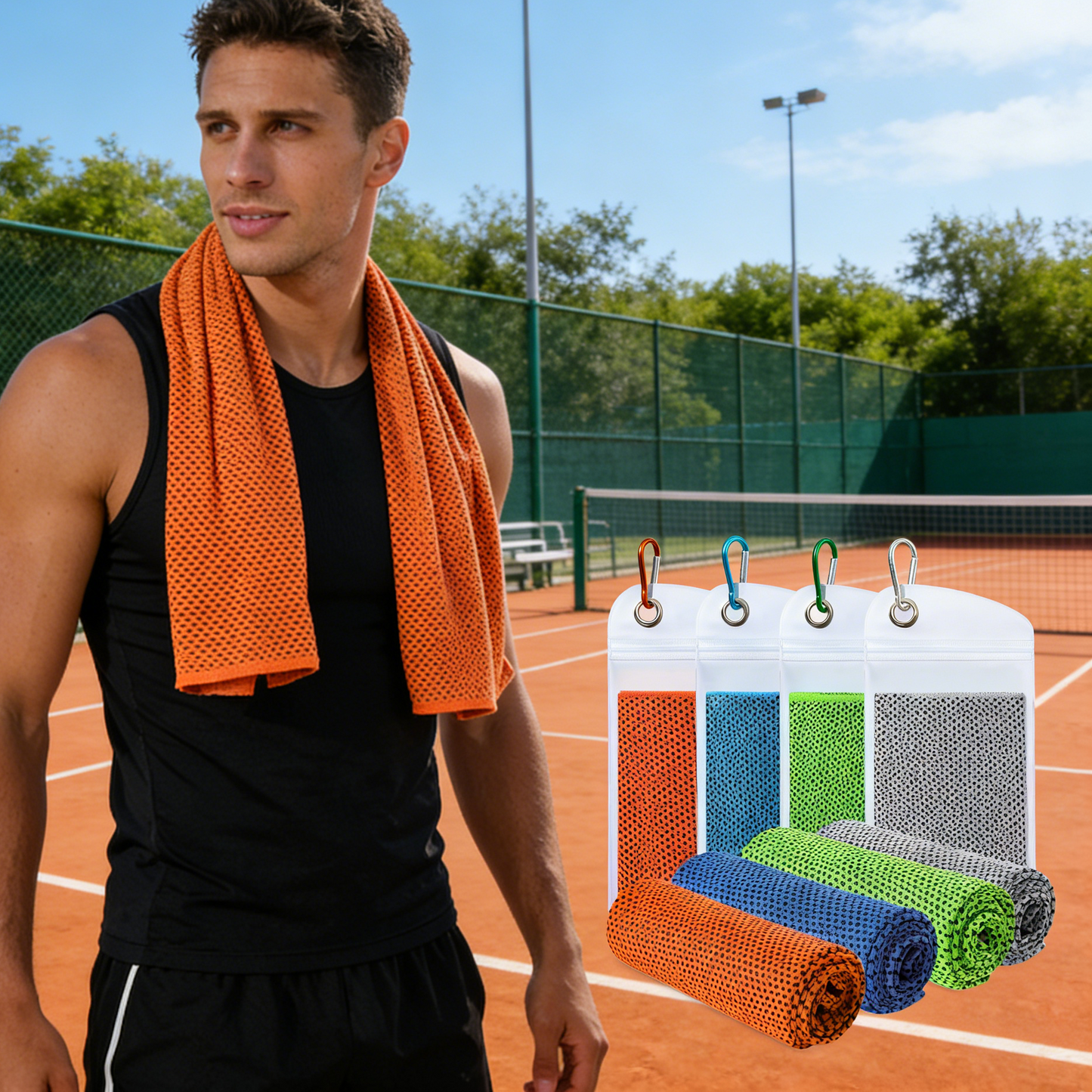Quick Dry Cooling Towel for Hiking & Gym with Hiking bag