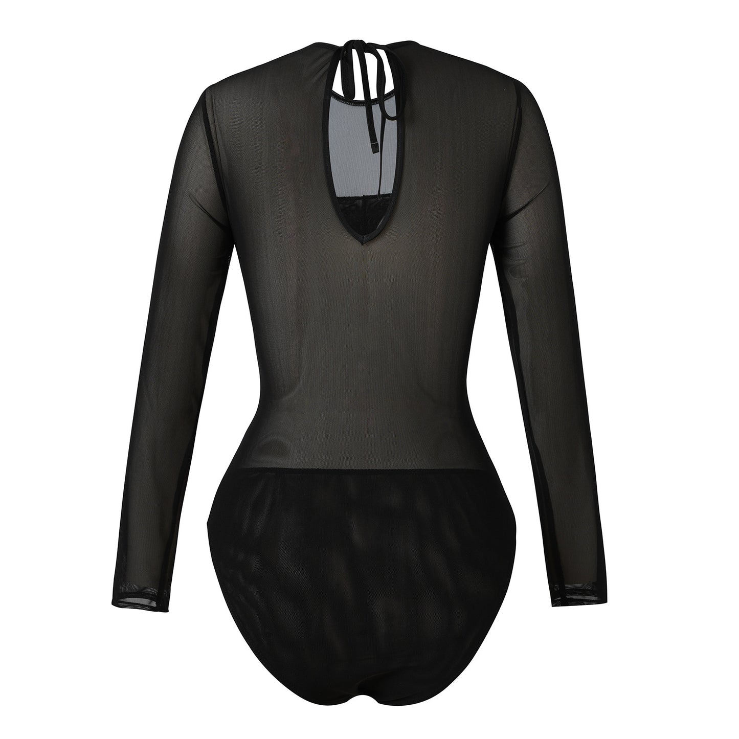 Vivid Lily Floral Long-sleeve One-Piece Sheer mesh Surf Rashguard
