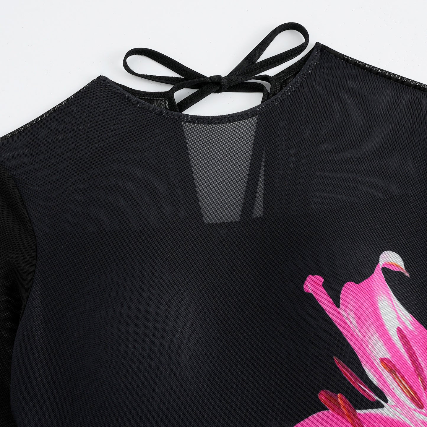 Vivid Lily Floral Long-sleeve One-Piece Sheer mesh Surf Rashguard