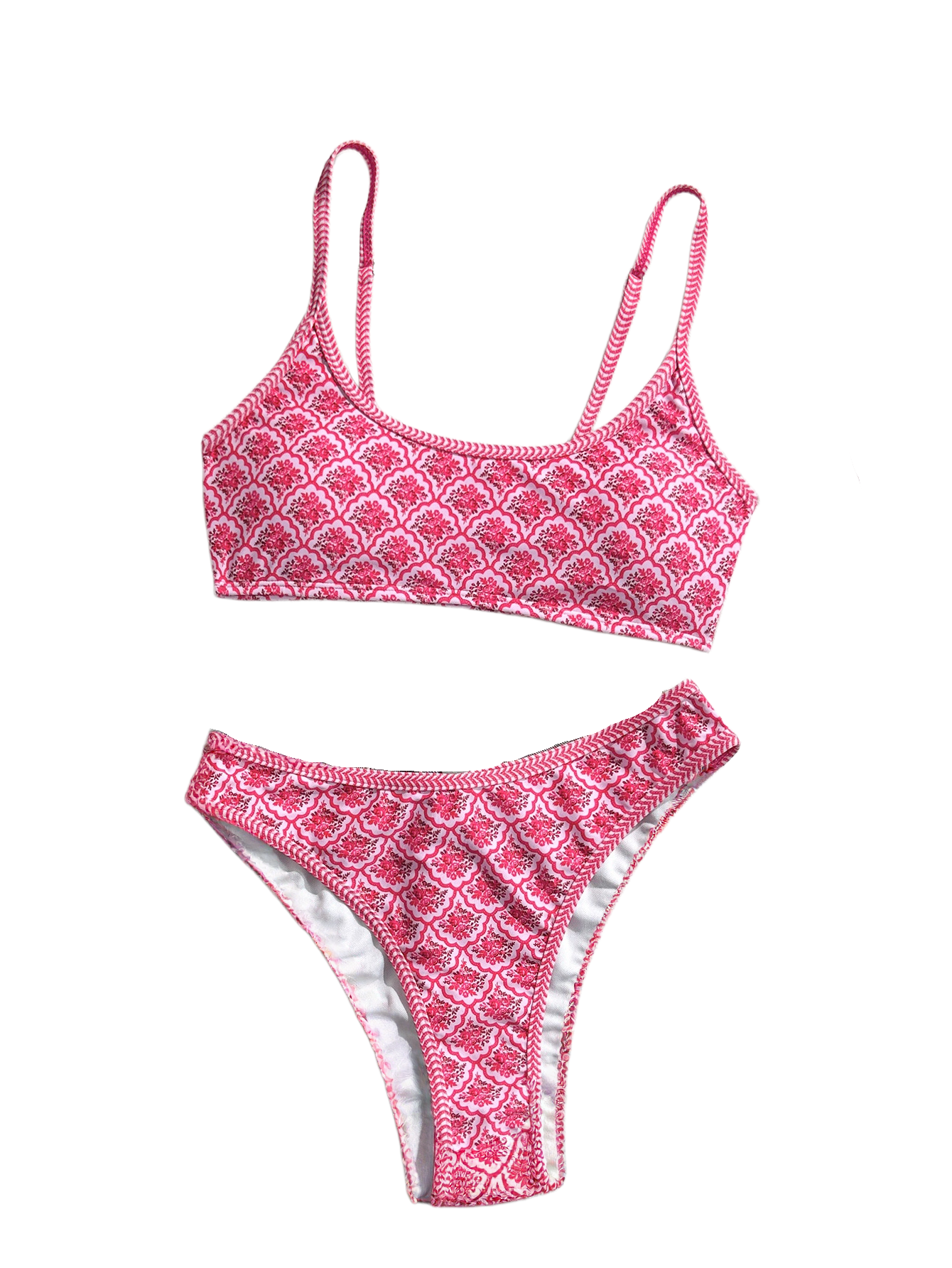Breeze Beach Hawaiian Floral Pattern surf Top Set