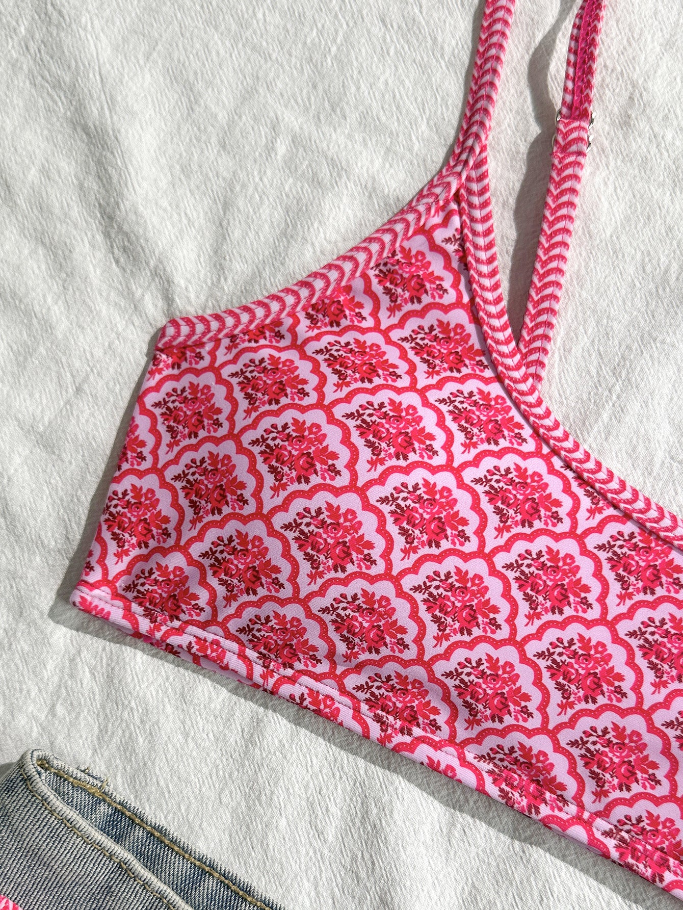 Breeze Beach Hawaiian Floral Pattern surf Top Set