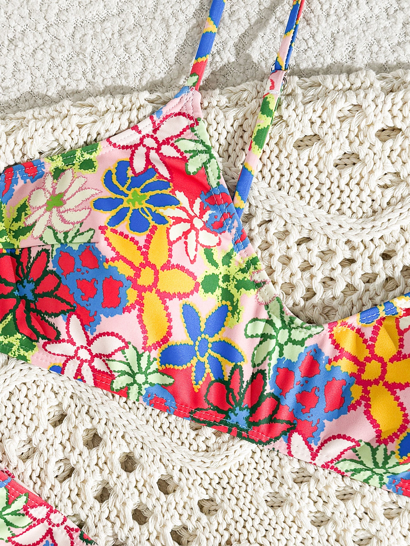 Vintage Hawaiian Multi Floral Pattern surf Top Set