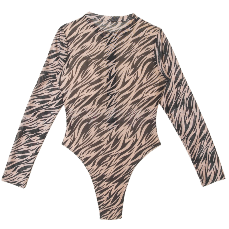 Punk street pattern zip front long sleeve high cut Surf suit