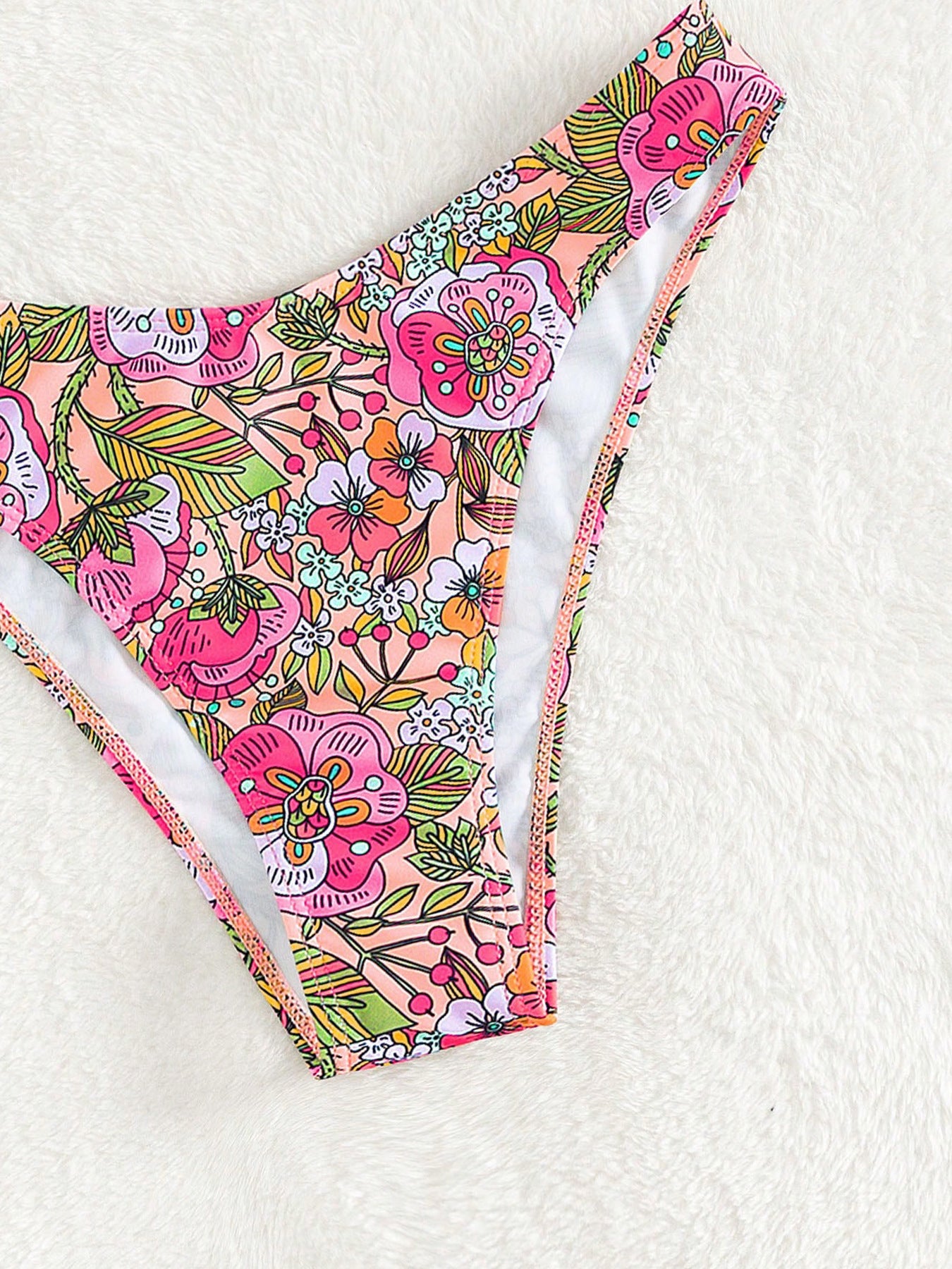 Long Island floral pattern Bandeau Bikini Top surf set