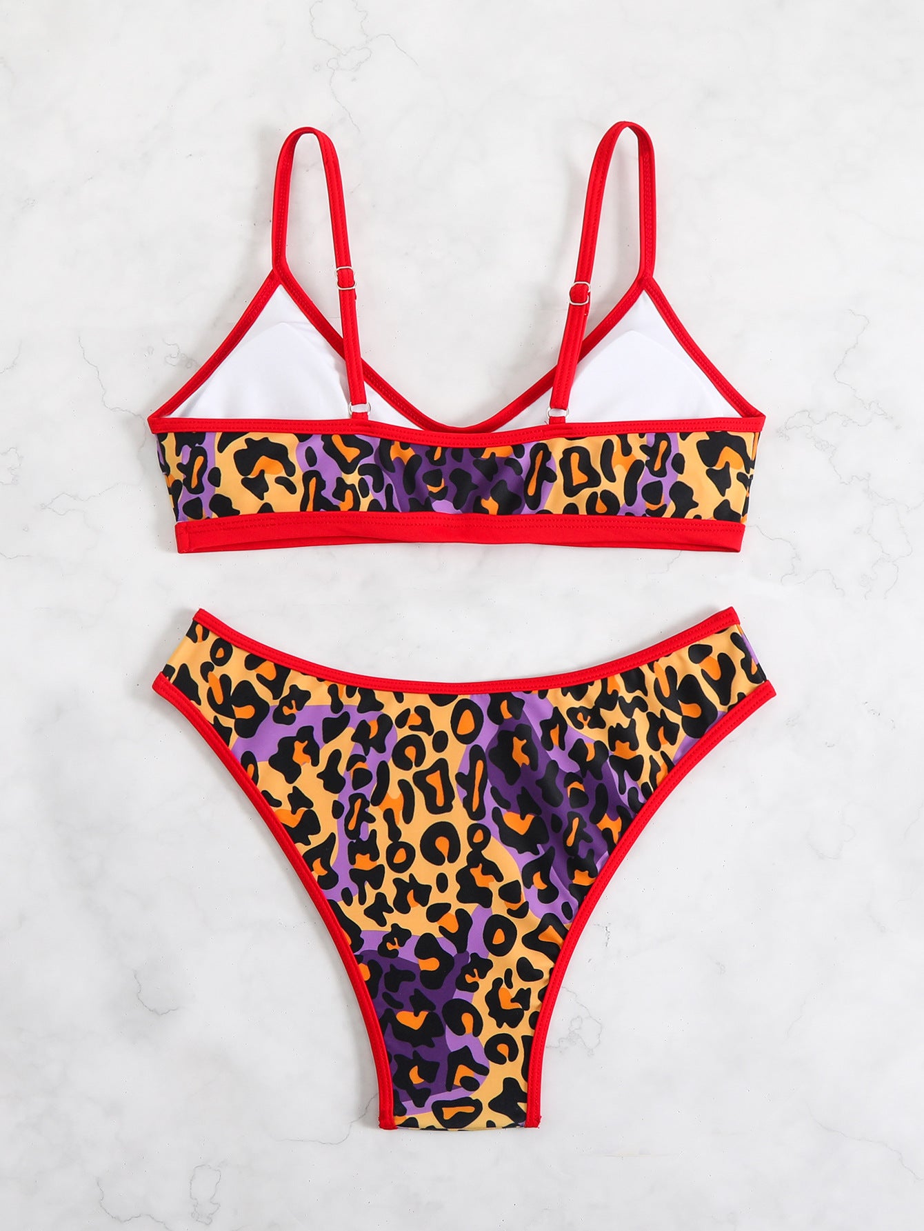 Wild leopard Bandeau Bikini Top surf set