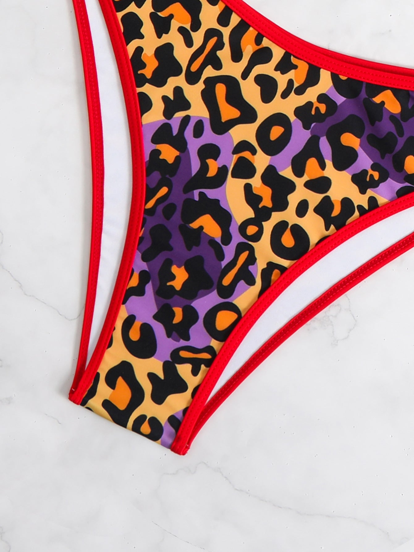 Wild leopard Bandeau Bikini Top surf set