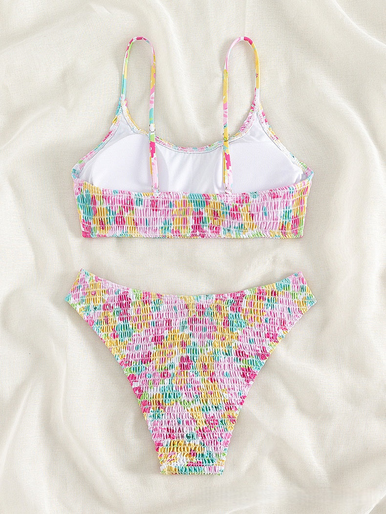 Hawaii Tropical floral beach surf high cut bathing suit
